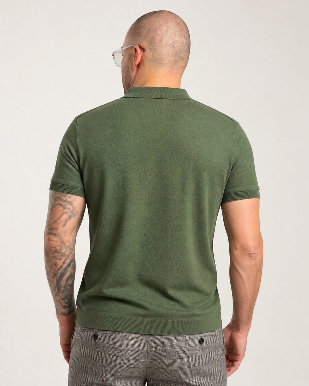 Žali Essential polo marškinėliai – vaizdas iš nugaros