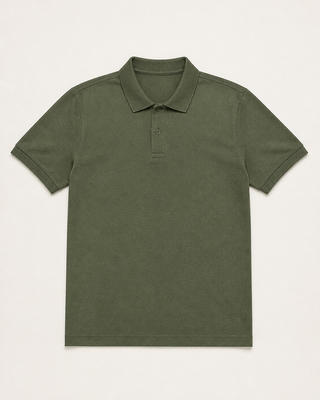 Žali Essential polo marškinėliai – produkto išdėstymas